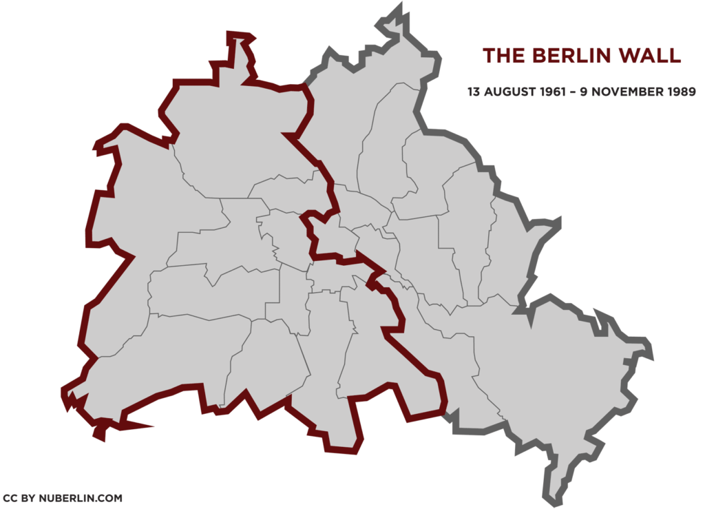 Berliner Mauer Karte 1961 - 1989 by nuberlin
